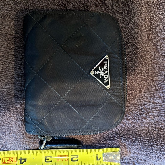 PRADA Nylon 🖤Black Quilted Zip Around Wallet 💯% Authentic - Picture 9 of 10